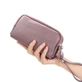 Arrive Women's Leather Wallets Casual Clutch Bags 3 Zippers Multifunction Purses