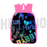 Lil Peep Anime LOVE Backpack Pink 16 Inch Softback Book Bag Mochila