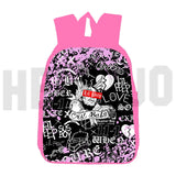 Lil Peep Anime LOVE Backpack Pink 16 Inch Softback Book Bag Mochila