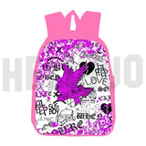 Lil Peep Anime LOVE Backpack Pink 16 Inch Softback Book Bag Mochila