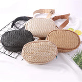Bohemia Straw Bag Women Waist Bag Summer Beach Mini Travel Pack Girl Chest Purse