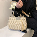 Rattan Straw Handbags Women Retro Straw Tote Bag
