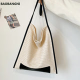 Rattan Straw Shoulder Bags for Women's Summer Beach Bags