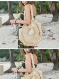 Rattan Tote Bag Sun Flower Lady Shoulder Bag