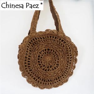 Rattan Tote Bag Sun Flower Lady Shoulder Bag