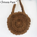 Rattan Tote Bag Sun Flower Lady Shoulder Bag