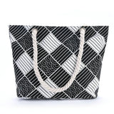 Plaid Beach Tote Canvas Shopping Bag Casual Shoulder Handbag B790