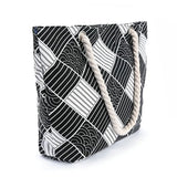 Plaid Beach Tote Canvas Shopping Bag Casual Shoulder Handbag B790