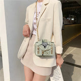 Punk Shoulder Bag Motobike Mini Crossbody Bag Women PU Leather Chain Messenger B