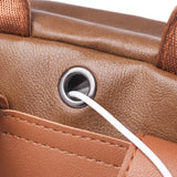 Vintage PU Leather Backpack with Earphone Hole