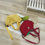 Banana Shaped Embroidery Tote Handbag Women Cartoon Shoulder Bag