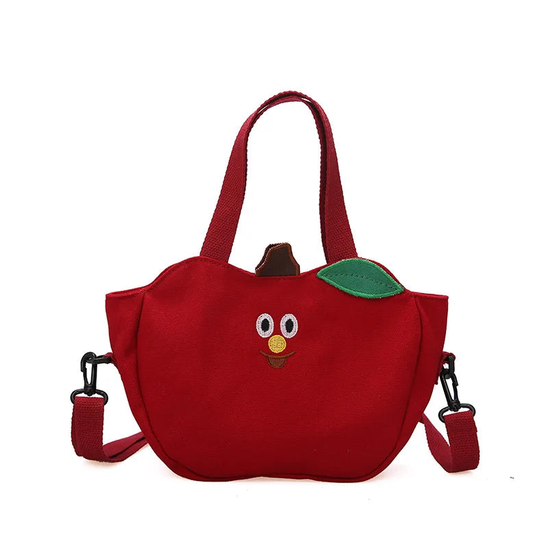 Banana Shaped Embroidery Tote Handbag Women Cartoon Shoulder Bag