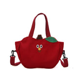 Banana Shaped Embroidery Tote Handbag Women Cartoon Shoulder Bag
