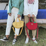 Banana Shaped Embroidery Tote Handbag Women Cartoon Shoulder Bag