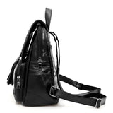 Leather Sheepskin Backpack Tassels Travel Bag Weave School Bag B195