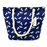 Women's Horse Print Canvas Shoulder Bag