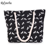 Women's Horse Print Canvas Shoulder Bag