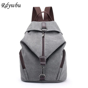 Vintage Canvas Backpack Women's Casual Retro Travel Bag Girls Book Schoolbag