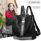 Shining Sequin Backpack Girls Multifunction Travel Bag Bling Mesh Rucksack