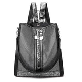 Shining Sequin Backpack Girls Multifunction Travel Bag Bling Mesh Rucksack
