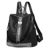 Shining Sequin Backpack Girls Multifunction Travel Bag Bling Mesh Rucksack