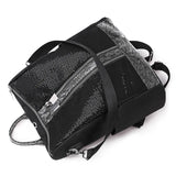 Shining Sequin Backpack Girls Multifunction Travel Bag Bling Mesh Rucksack