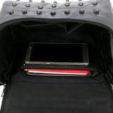 Real Split Leather Messenger Bag Rivet Skull Tote Handbag