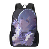 Re Zero Rem Anime Girl 3D Print School Bag for Boys Girls Students Backpack