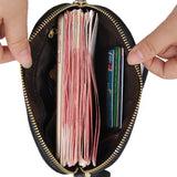 Real Cow Leather Clutch Bag Double Zipper Handbags Brands Ladies Evening Party