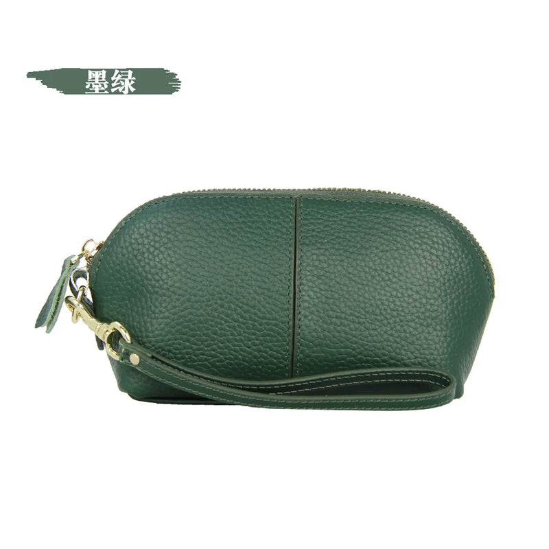 Real Cow Leather Clutch Bag Double Zipper Handbags Brands Ladies Evening Party