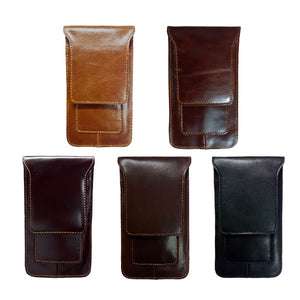 Cow Leather Men Waist Bag Hook Bum Bag Waist Pack Wallet Men Bag