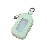 Genuine Leather Zipper Key Holder Case with Transparent Window