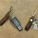Cowhide Leather Keychain Pocket Car Key Clip Ring Buckle Men Women Gift