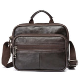 Cowhide Leather Messenger Bag Men Small Casual Shoulder Crossbody
