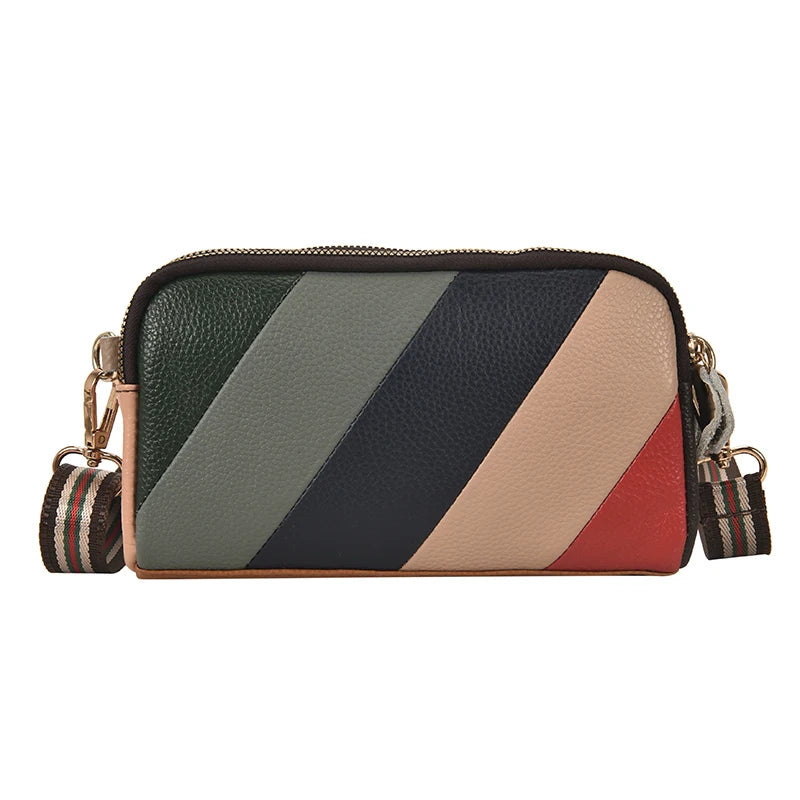 Real Cowhide Leather Women's Shoulder Bag Mini Hangbag Purse