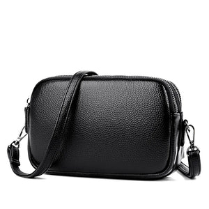 Real Cowhide Leather Mini Messenger Bag Women Shoulder Bag