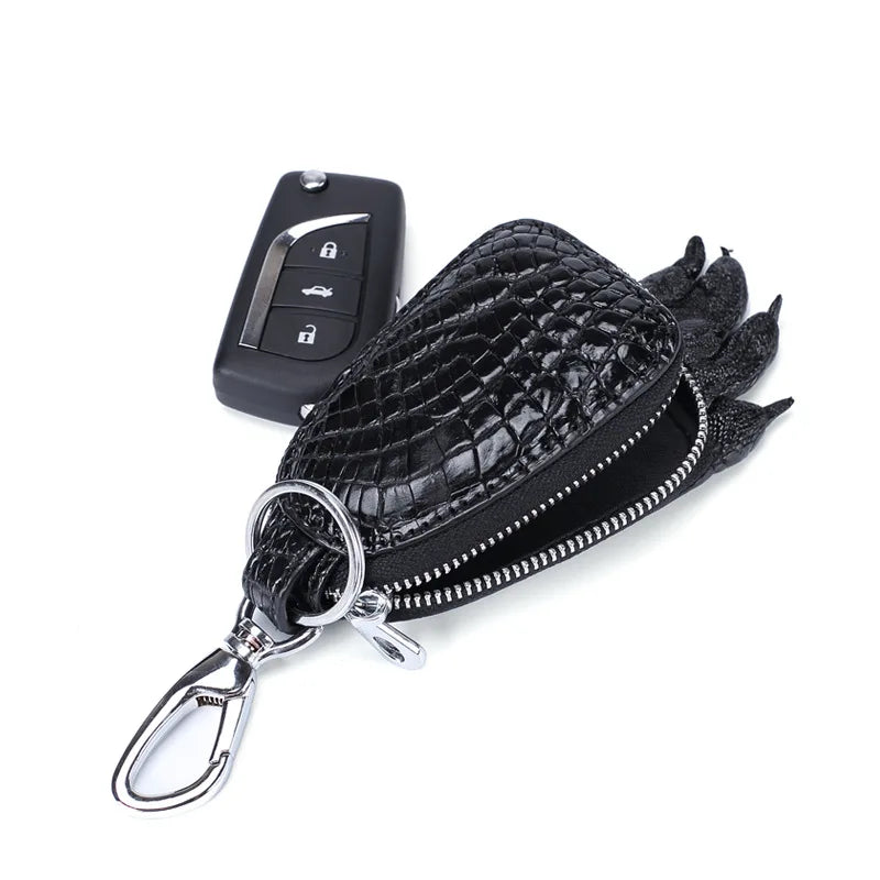 Genuine Crocodile Leather Key Bag with Claw Key Ring