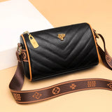 Women's Real Leather Shoulder Bag Wide Straps Crossbody Small Handbag