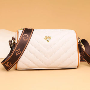 Women's Real Leather Shoulder Bag Wide Straps Crossbody Small Handbag