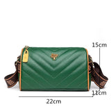 Women's Real Leather Shoulder Bag Wide Straps Crossbody Small Handbag