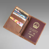 Genuine Leather Passport Cover Wallet Holder