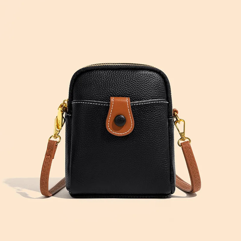 Real Leather Mobile Phone Bag Women's Shoulder Small Bag