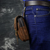 Leather Waist Bag Pouch Hook Belt Pack Phone Pouch 014