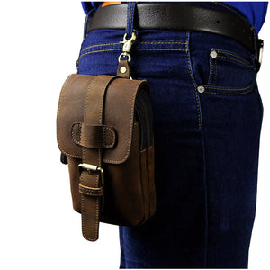 Leather Waist Bag Pouch Hook Belt Pack Phone Pouch 014