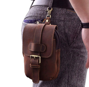 Leather Waist Bag Pouch Hook Belt Pack Phone Pouch 014