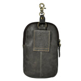 Men Casual Waist Bag Cowhide Hook Belt Pack Cigarette Phone Pouch