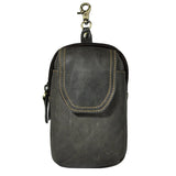 Men Casual Waist Bag Cowhide Hook Belt Pack Cigarette Phone Pouch