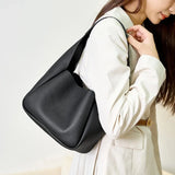 Real Leather Women's Shoulder Bag Handbag First Layer Cowhide Bucket Cabbage Bas