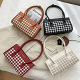 Retro Houndstooth Underarm Bag Ladies Bag Square Bag Wild Shoulder Bag