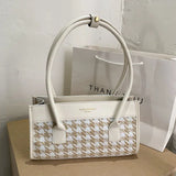 Retro Houndstooth Underarm Bag Ladies Bag Square Bag Wild Shoulder Bag